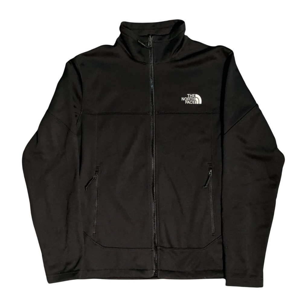 The North Face Jacket Mens Size S Windwall Softshell Black Full Zip Waffle Knit